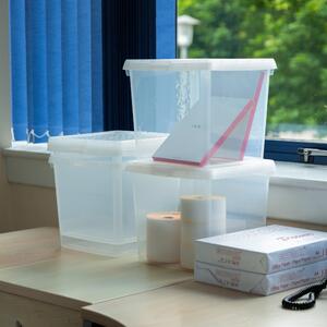 Wham Clip 9.02 Pack of 4 14l Storage Boxes With Lids Clear