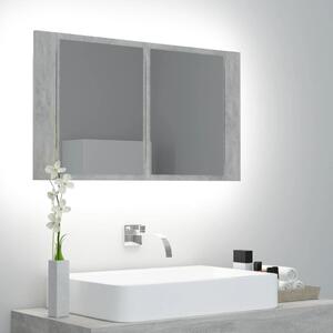 LED Bathroom Mirror Cabinet Concrete Grey 80x12x45 cm