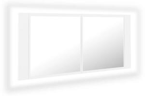 LED Bathroom Mirror Cabinet White 100x12x45 cm Acrylic
