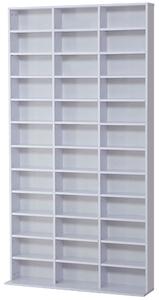 HOMCOM CD / DVD Storage Shelf Storage Unit for 1116 CDs Height-Adjustable Compartments 102 x 24 x 195 cm White