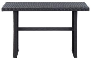Garden Table Black 110x60x67 cm Poly Rattan