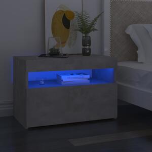 Bedside Cabinet & LED Lights 2 pcs Concrete Grey 60x35x40 cm