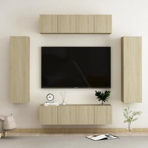 6 Piece TV Cabinet Set Sonoma Oak Chipboard
