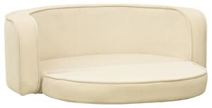 Foldable Dog Sofa Cream 73x67x26 cm Plush Washable Cushion