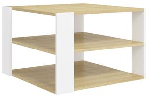 Coffee Table Sonoma Oak and White 60x60x40 cm Engineered Wood