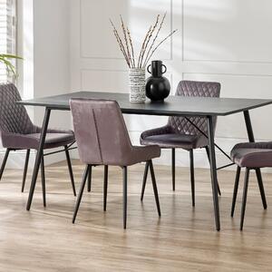 Lux 6 Seater Dining Table Black