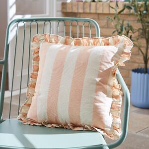 Wide Stripe Outdoor Square Cushion Apricot