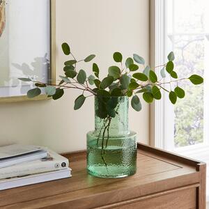 Dimpled Glass Vase Green