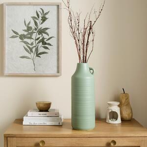 Ceramic Vase with Handle Sage (Green)
