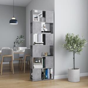 Book Cabinet Room Divider Concrete Grey 60x24x186 cm Chipboard
