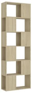 Book Cabinet Room Divider Sonoma Oak 60x24x186 cm Engineered Wood