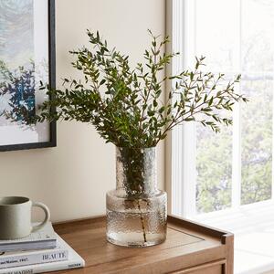 Dimpled Glass Vase Smoke (Grey)