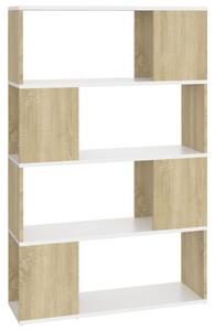 Book Cabinet Room Divider White and Sonoma Oak 80x24x124.5 cm