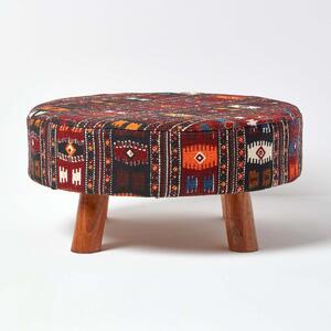 Homescapes Flat Kilim Footstool with Legs