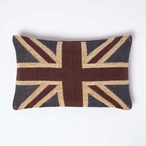 Jacquard Union Jack Cushion Cover Rectangular British Flag, 30 x 50 cm