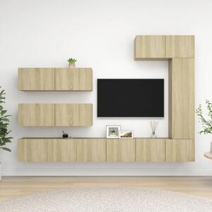 7 Piece TV Cabinet Set Sonoma Oak Chipboard