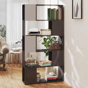 Book Cabinet Room Divider High Gloss Grey 80x24x155 cm Chipboard