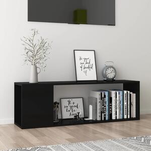 TV Cabinet High Gloss Black 100x24x32 cm Engineered Wood
