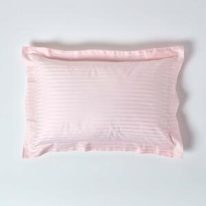 Homescapes Pink Egyptian Cotton Satin Stripe Oxford Pillowcase 330 TC