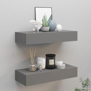 Wall-mounted Drawer Shelves 2 pcs Grey 60x23.5x10cm MDF