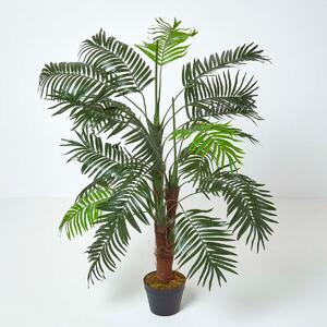 Homescapes Green Palm Tree Artificial Plant with Pot, 120 cm