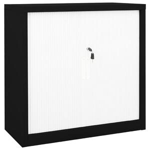 Sliding Door Cabinet Black and White 90x40x90 cm Steel
