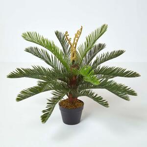 Artificial Palm Tree Lifelike Green Sago Pal Cycas Plant in Pot, 75 cm