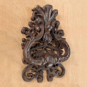 Homescapes Brown Decorative Door Knocker with Ornate Design Cast Iron