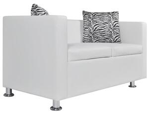 Sofa 2-Seater Artificial Leather White