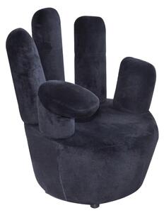 Chair Hand-shaped Velvet Black
