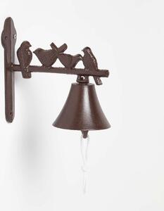 Homescapes Brown Cast Iron Perched Birds Traditional Hanging Doorbell