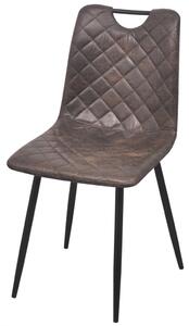 Dining Chairs 2 pcs Artificial Leather Dark Brown