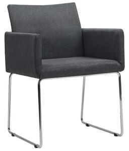 Dining Chairs 2 pcs Dark Grey Fabric
