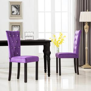 Dining Chairs 2 pcs Purple Velvet