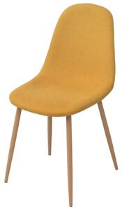 Dining Chairs 4 pcs Yellow Fabric