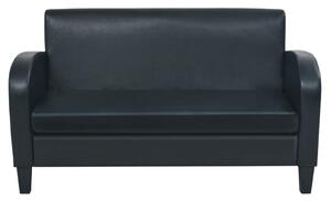 2-Seater Sofa Artificial Leather Black