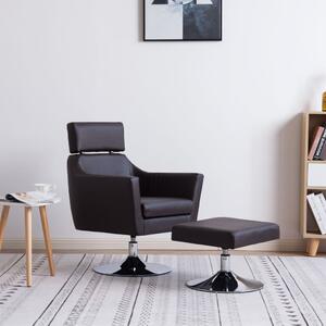 TV Armchair Brown Faux Leather