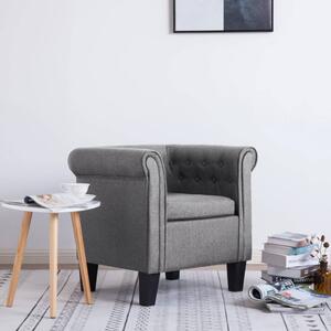 Armchair with Cushion Light Grey Fabric