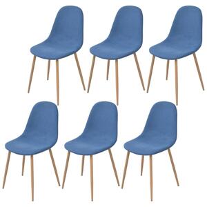 Dining Chairs 6 pcs Fabric Blue