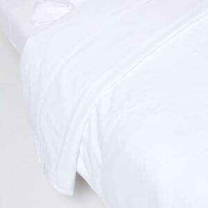 Homescapes White Linen Flat Sheet, Single