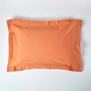 Homescapes Burnt Orange Linen Oxford Pillowcase, Standard