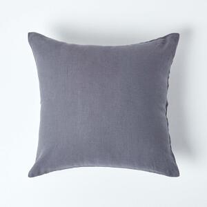 Homescapes Dark Grey European Linen Pillowcase, 80 x 80 cm