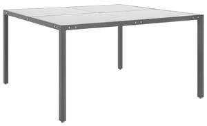 Garden Table Anthracite 130x130x72 cm Steel and Glass