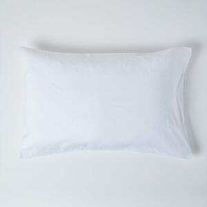 Homescapes White Linen Housewife Pillowcase, Standard