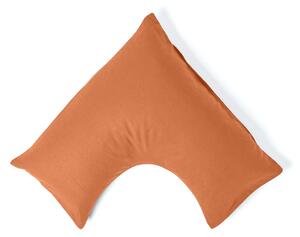 Homescapes Burnt Orange Linen V Shaped Pillowcase