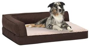 Ergonomic Dog Bed Mattress 75x53 cm Linen Look Fleece Brown