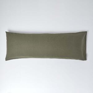 Homescapes Khaki Green Linen Body Pillowcase