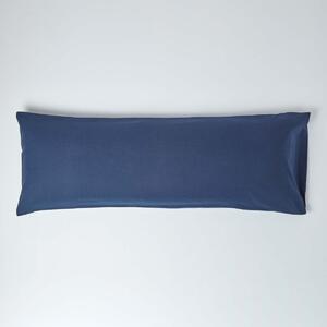 Homescapes Navy Blue Linen Body Pillowcase