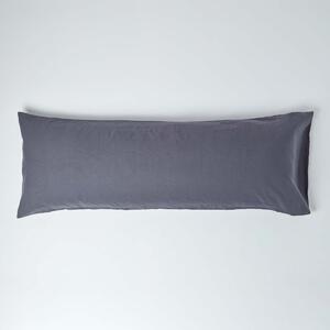 Homescapes Dark Grey Linen Body Pillowcase