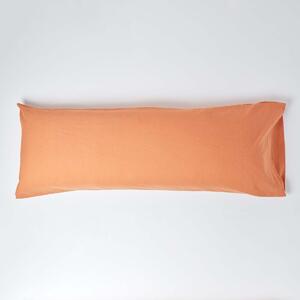 Homescapes Burnt Orange Linen Body Pillowcase